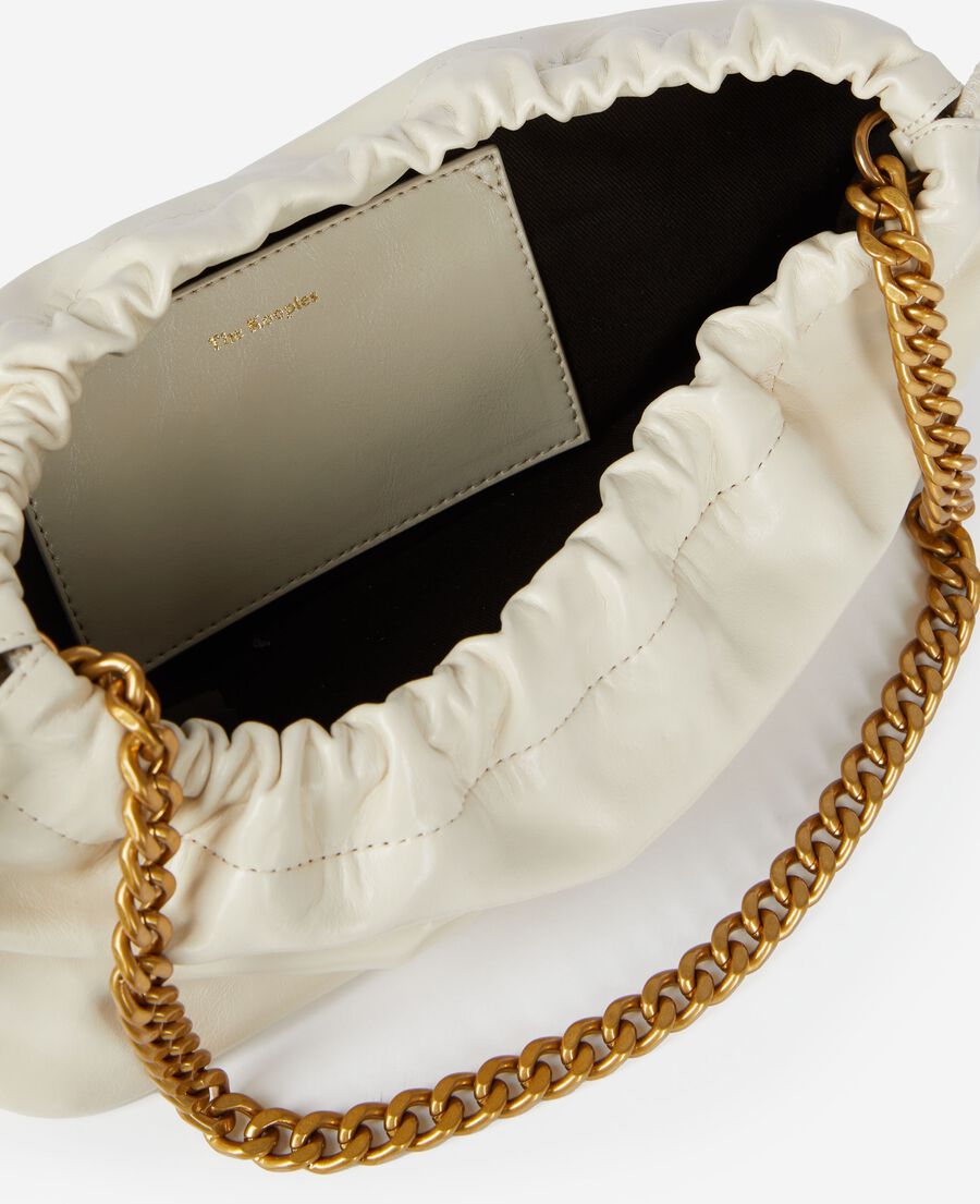 The Kooples FEMME ECRU sac taylor en cuir recycl&eacute; &eacute;cru