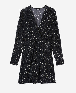 The Kooples FEMME BLACK WHITE robe courte imprim&eacute;e