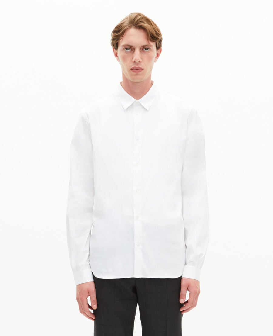 The Kooples HOMME WHITE chemise formelle slim en popeline blanche