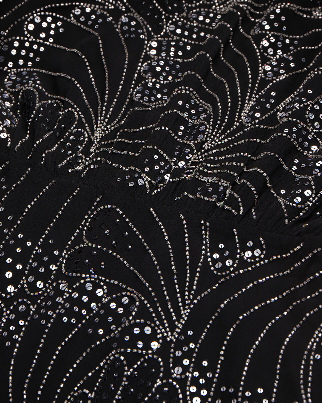 The Kooples FEMME BLACK robe courte noire avec sequins et perles