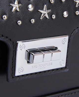 The Kooples WOMEN BLACK emily chain bag in black leather with stars