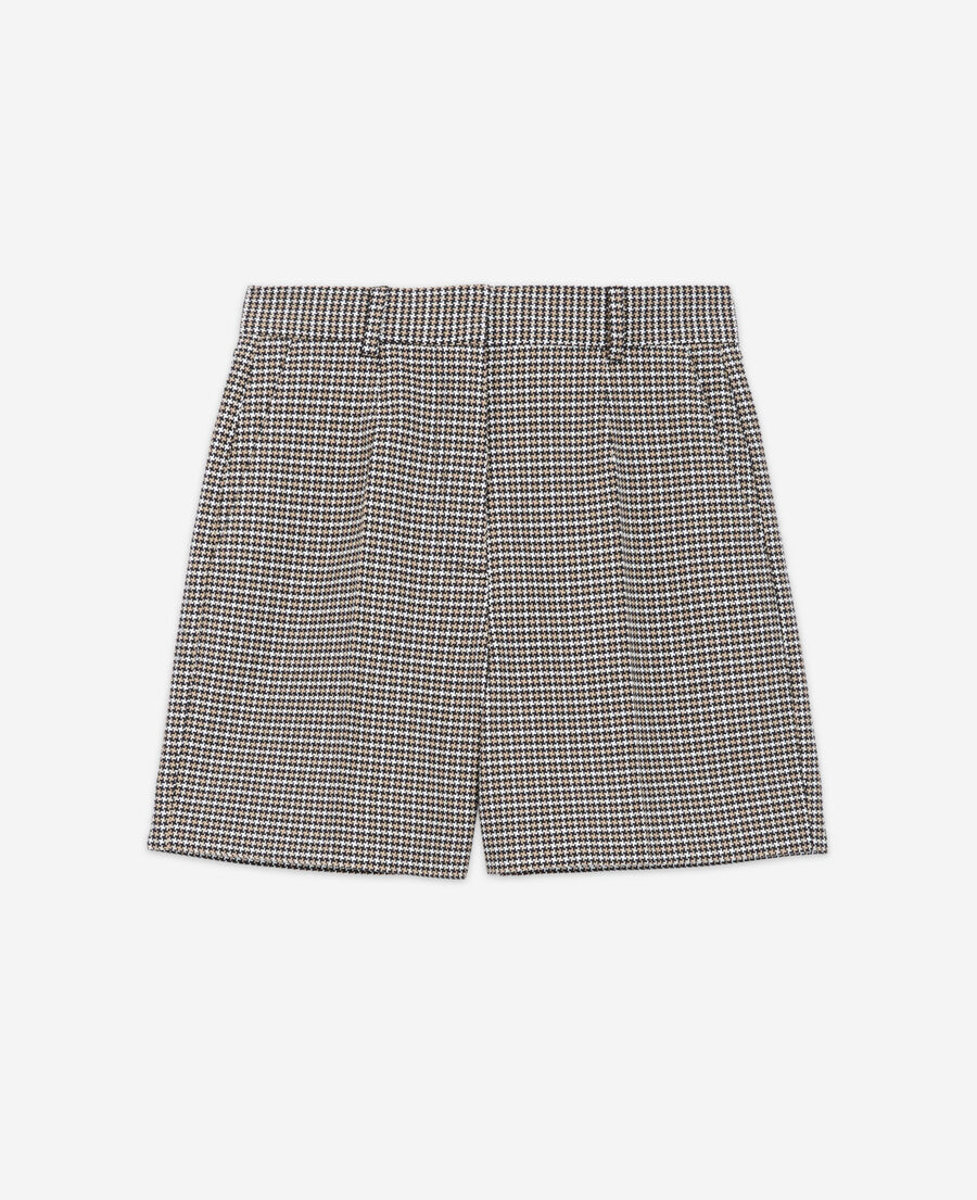 straight tailored-cut check shorts
