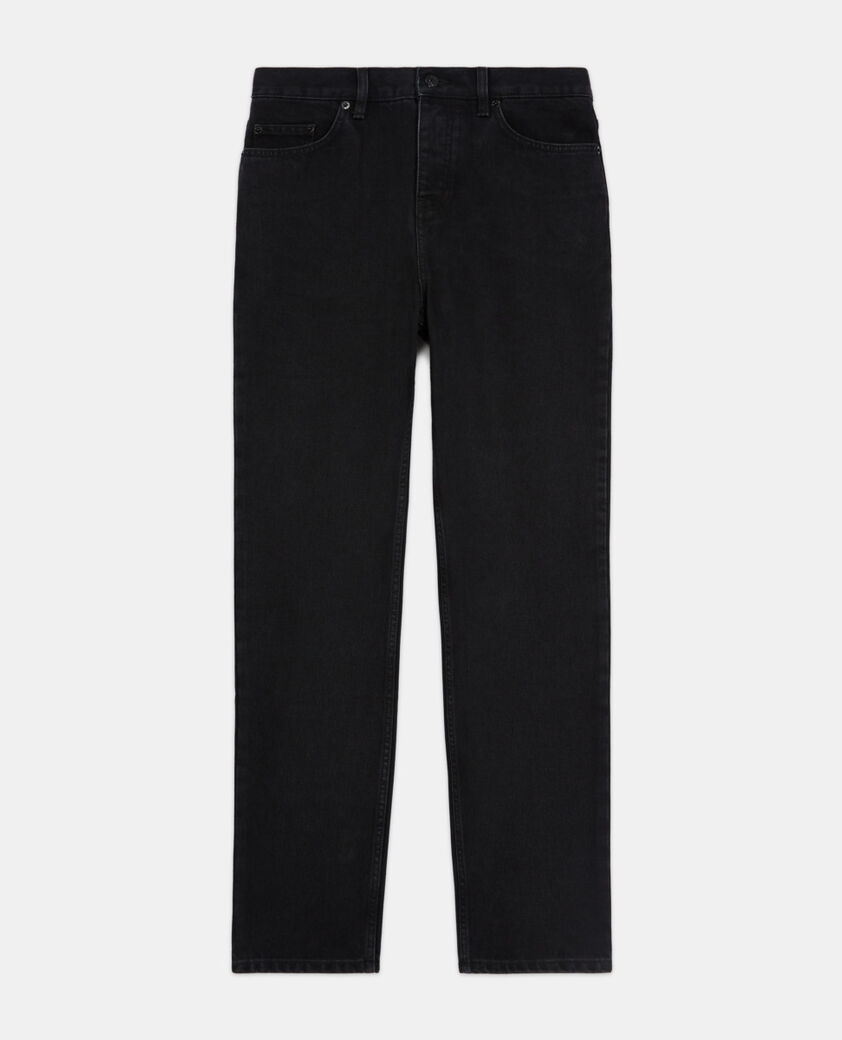 The Kooples H BLACK WASHED black straight-cut jeans