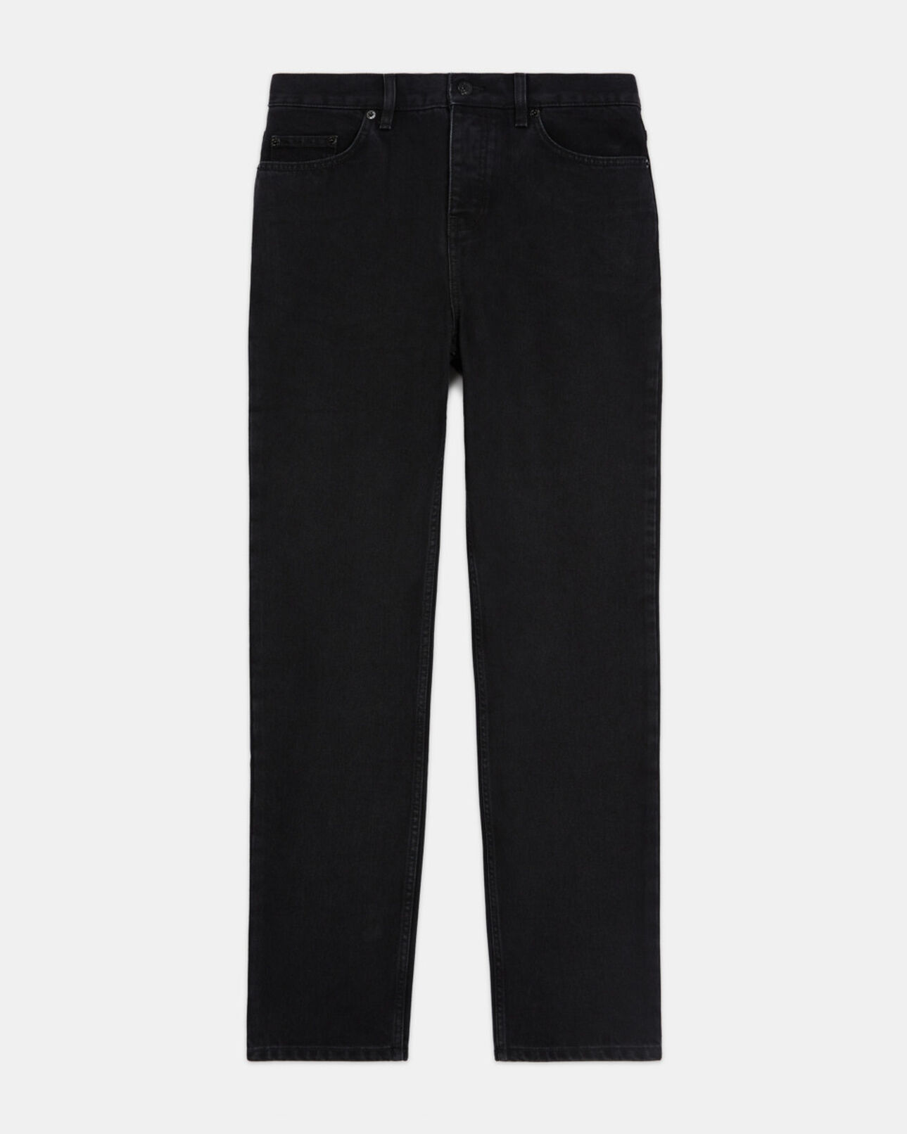 The Kooples HERREN BLACK WASHED schwarze jeans mit geradem bein