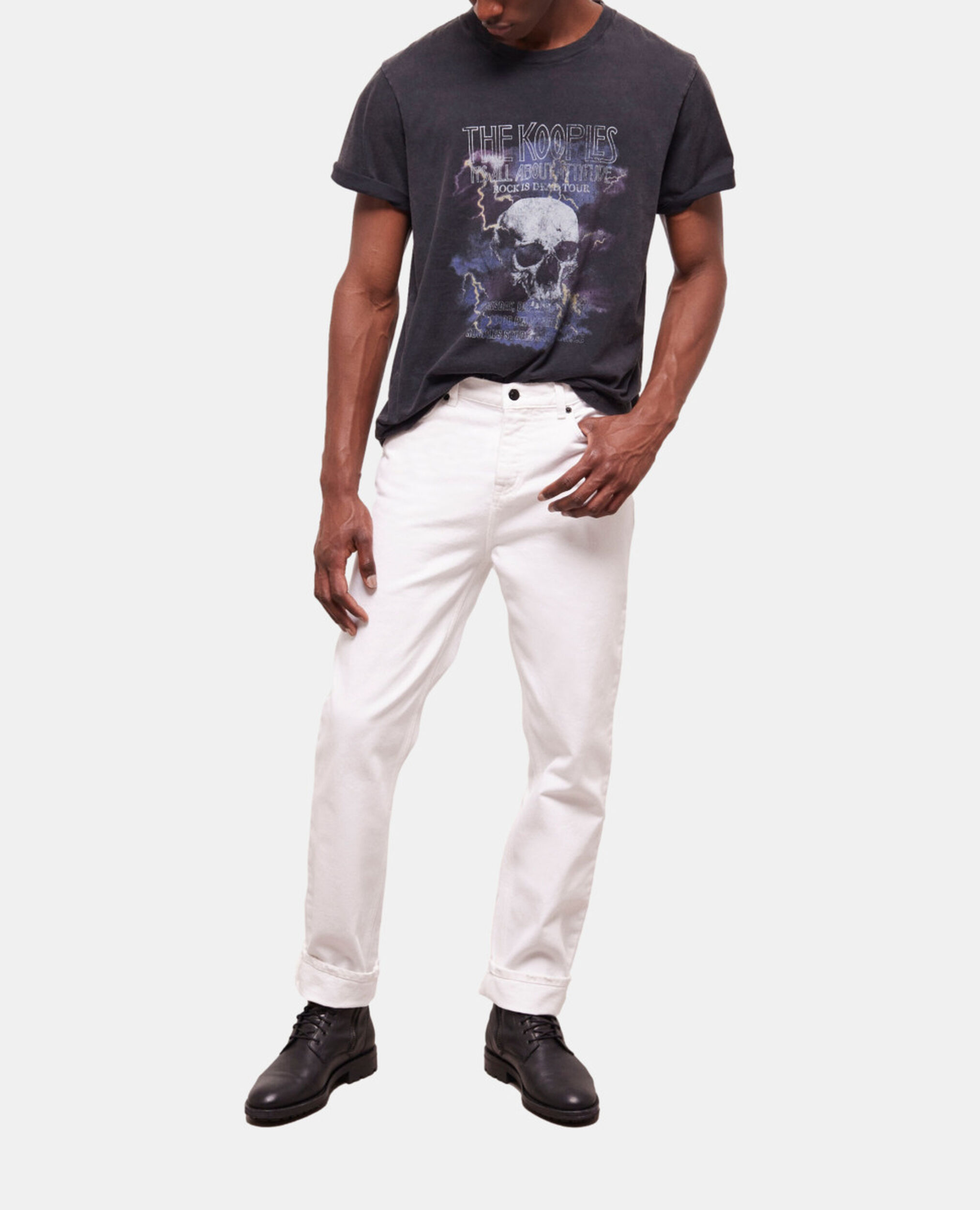 Camiseta serigrafiada negra, BLACK WASHED, hi-res image number null