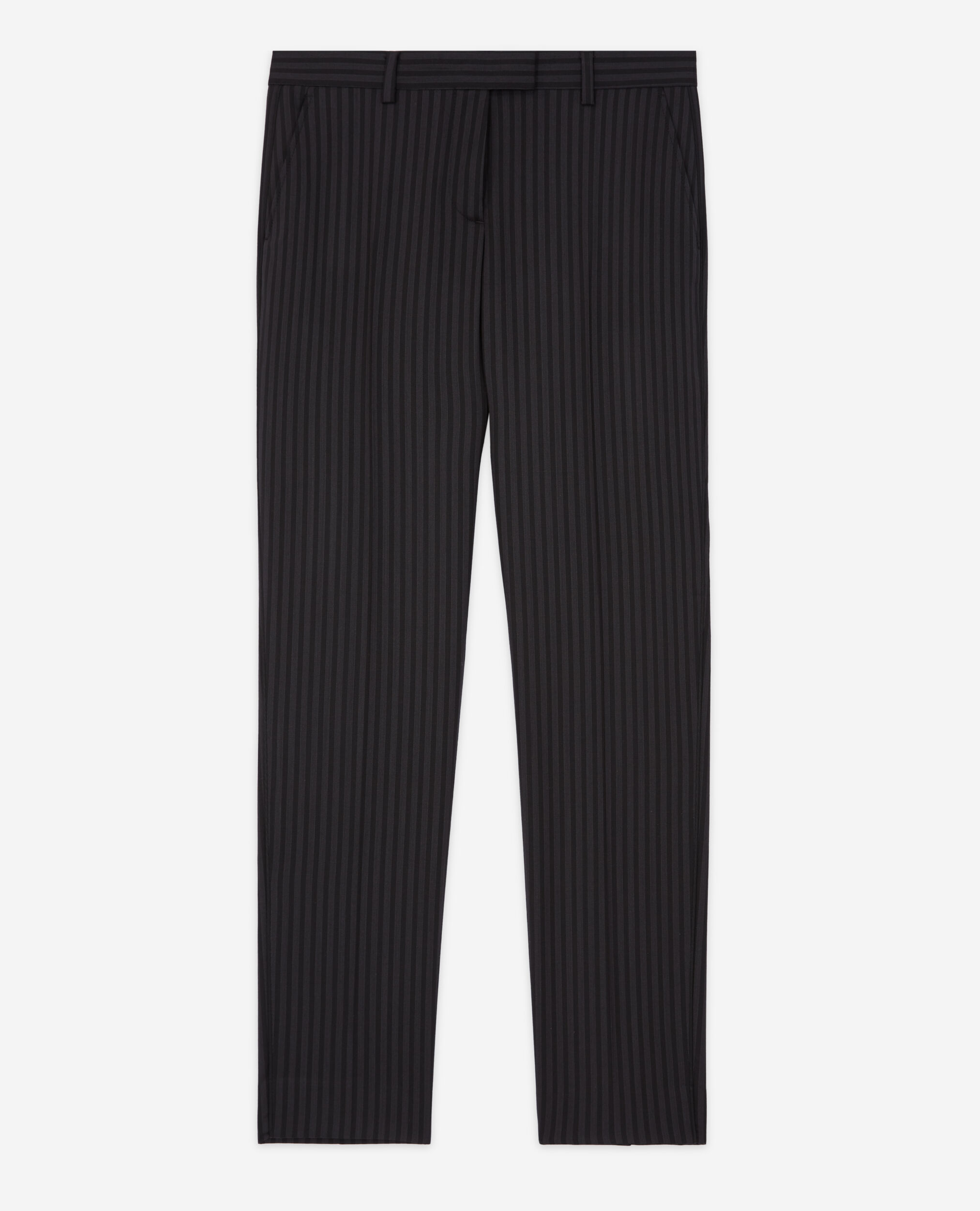Pantalon de costume en laine rayé, BLACK GREY, hi-res image number null