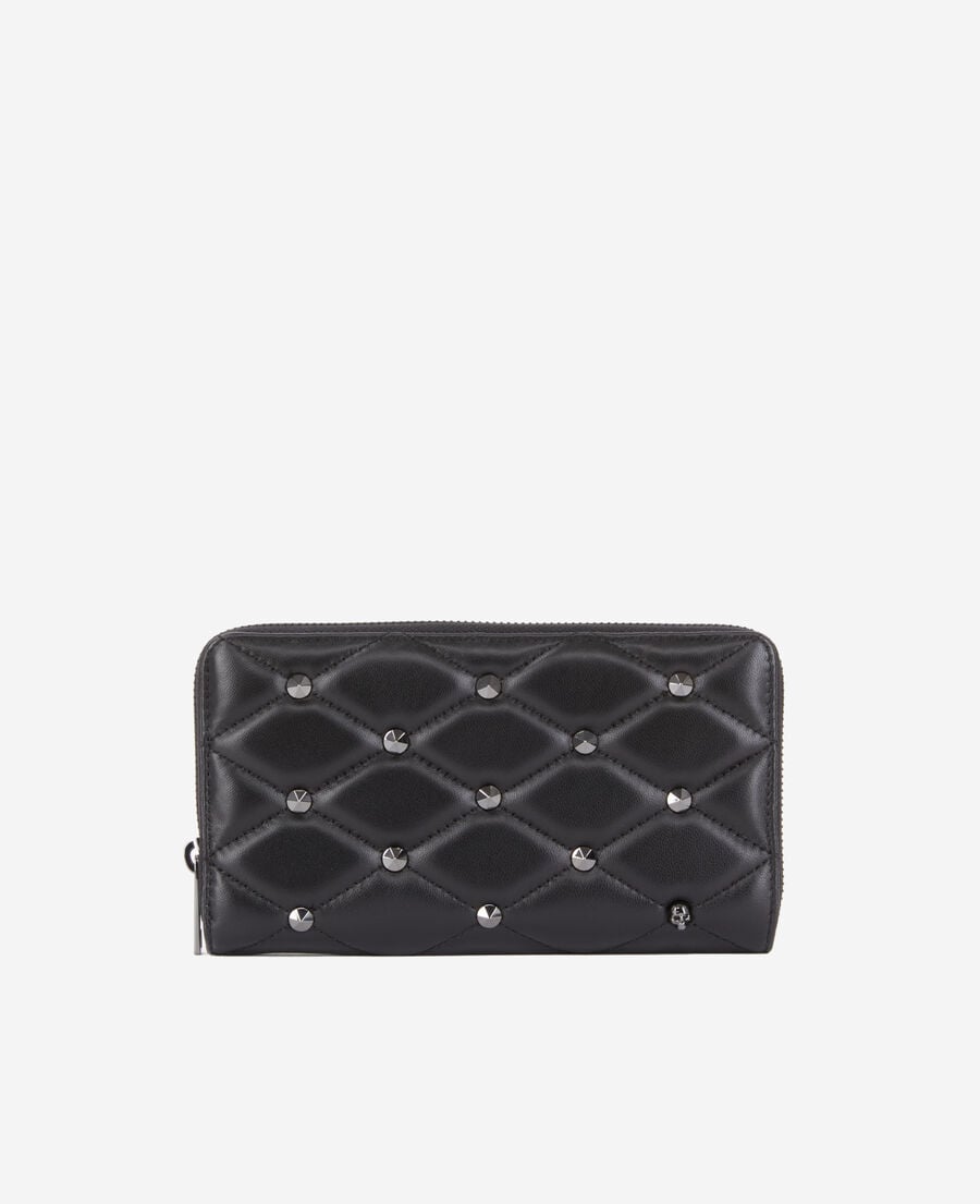 The Kooples F BLACK black quilted leather wallet