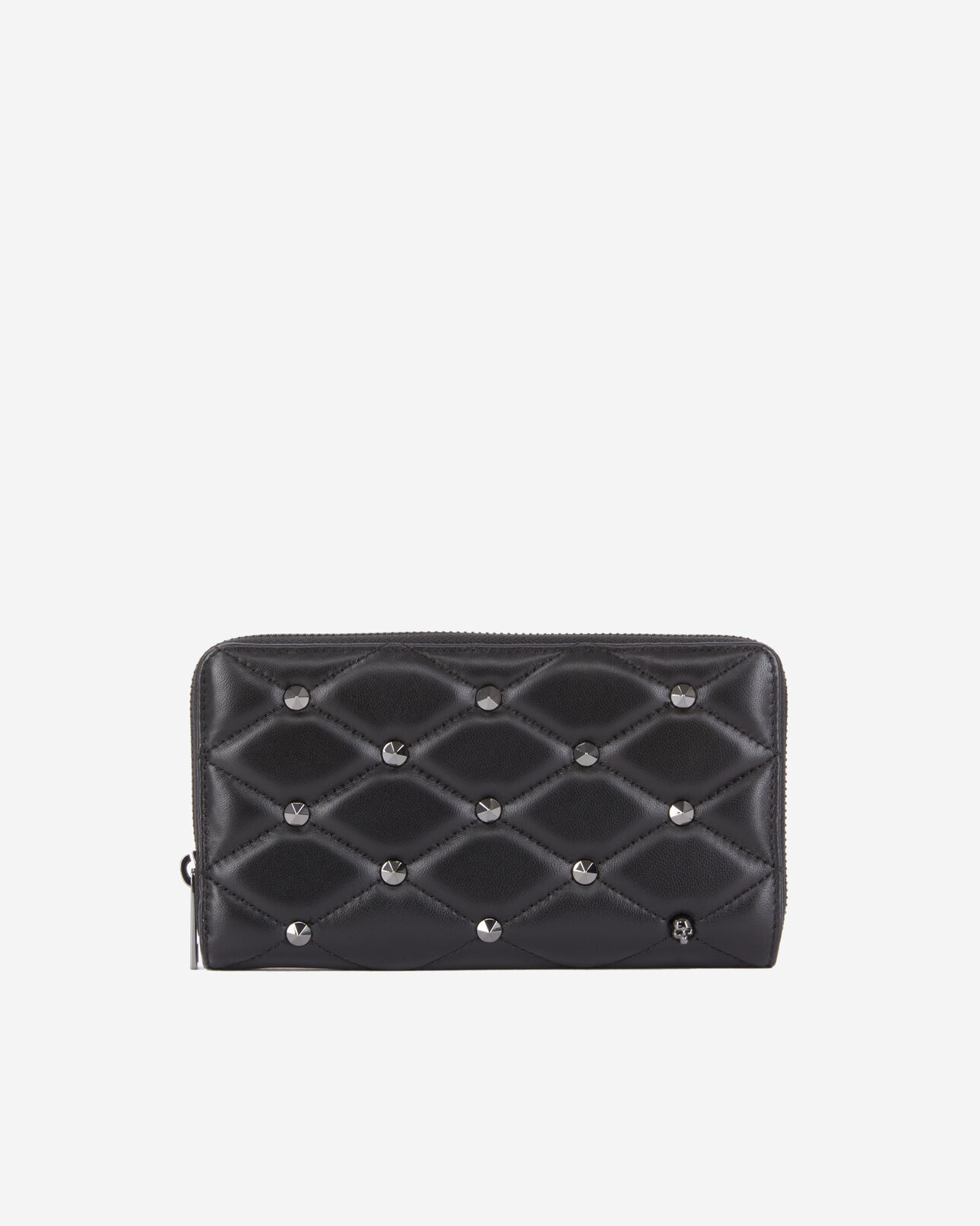 The Kooples DAMEN BLACK schwarze brieftasche aus gestepptem leder