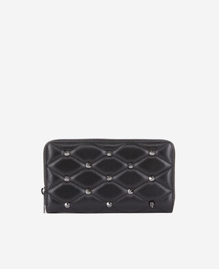 The Kooples F BLACK black quilted leather wallet
