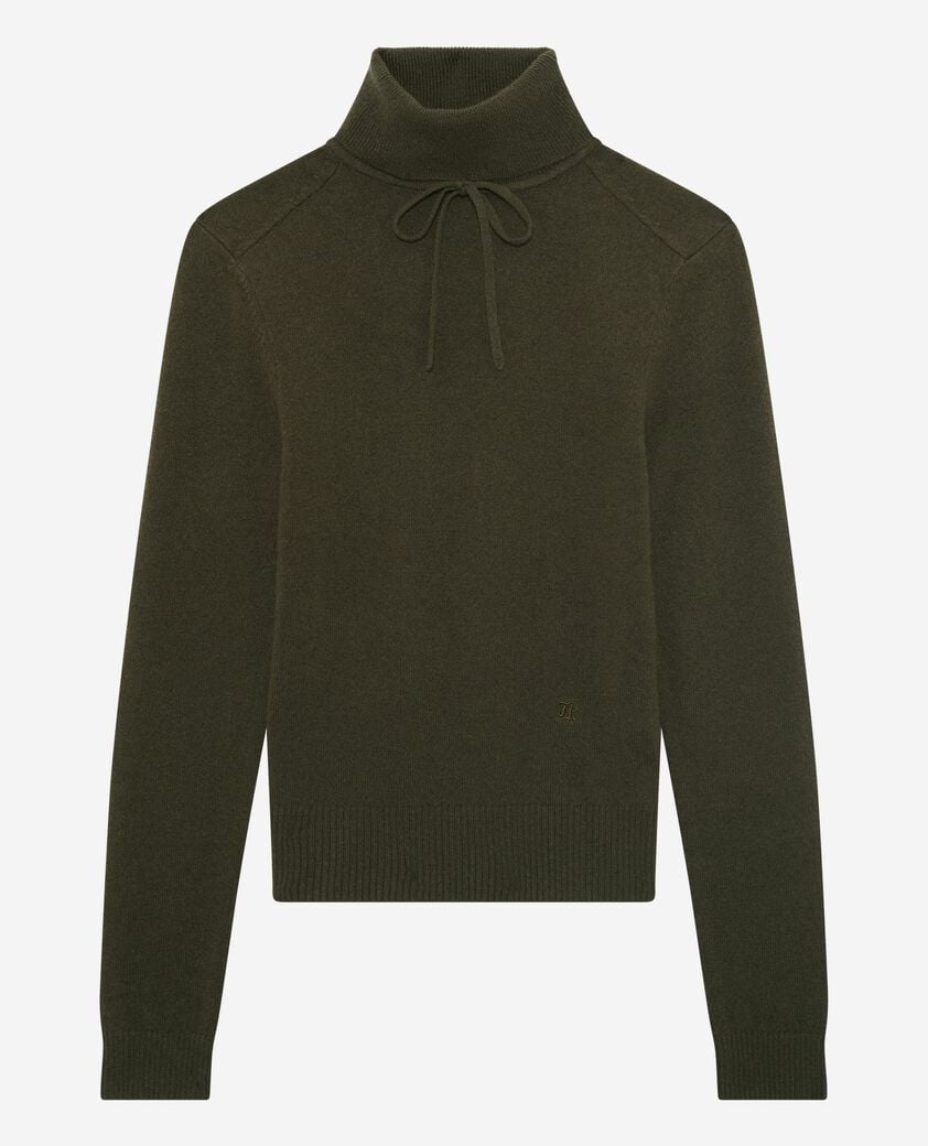 The Kooples FEMME KAKI pull col roulé en cachemire kaki