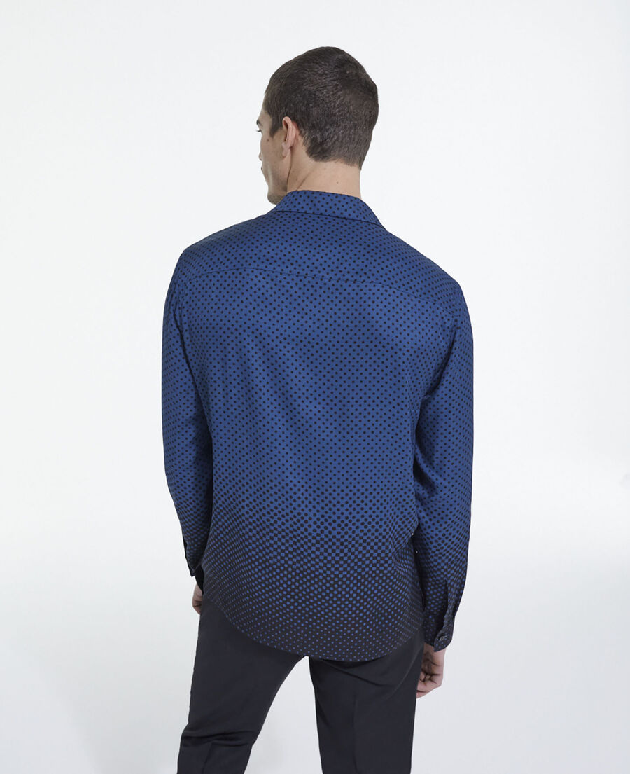 The Kooples H BLUE BLACK printed hawaiian collar shirt