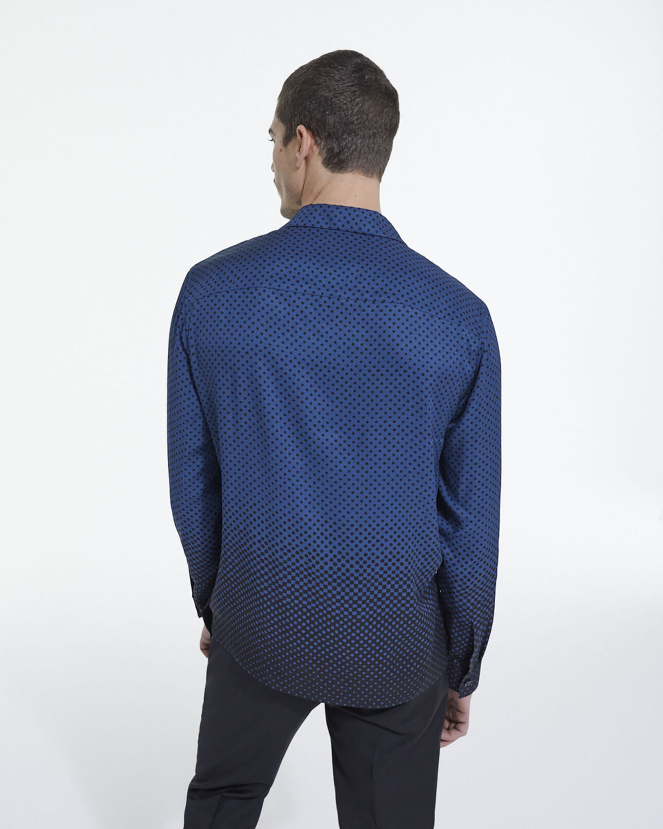 The Kooples HOMME BLUE BLACK chemise col hawaïen imprimée