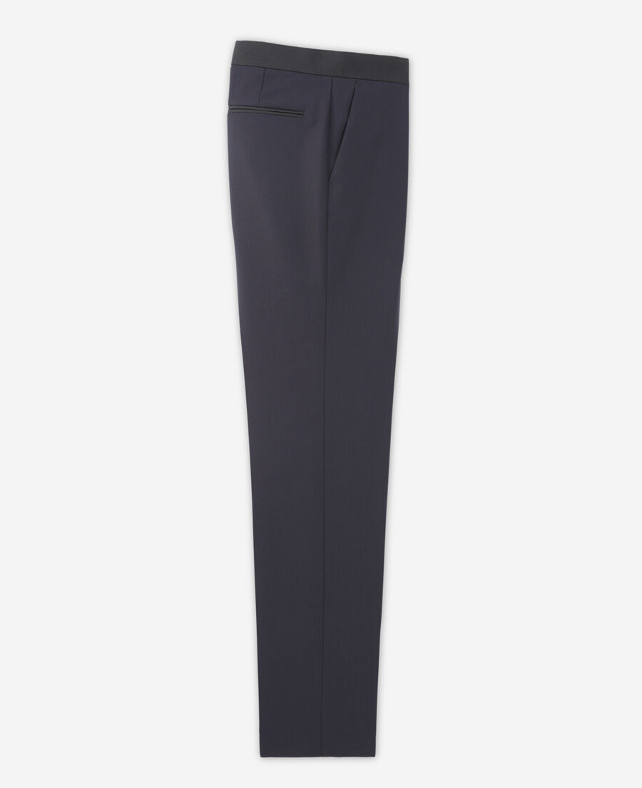 Midnight blue wool suit pants with creases The Kooples