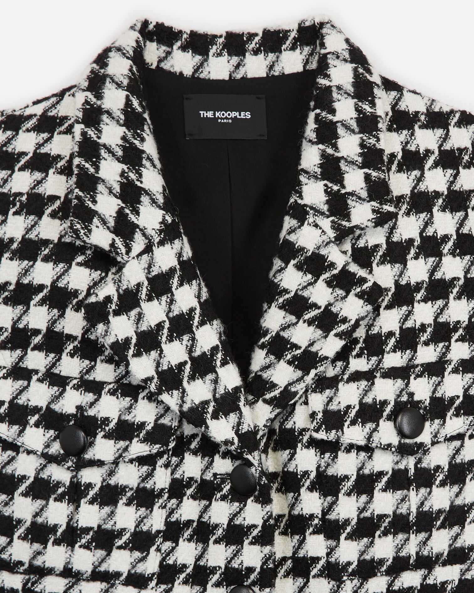 Formal tweed jacket with houndstooth motif, BLACK WHITE, hi-res image number null
