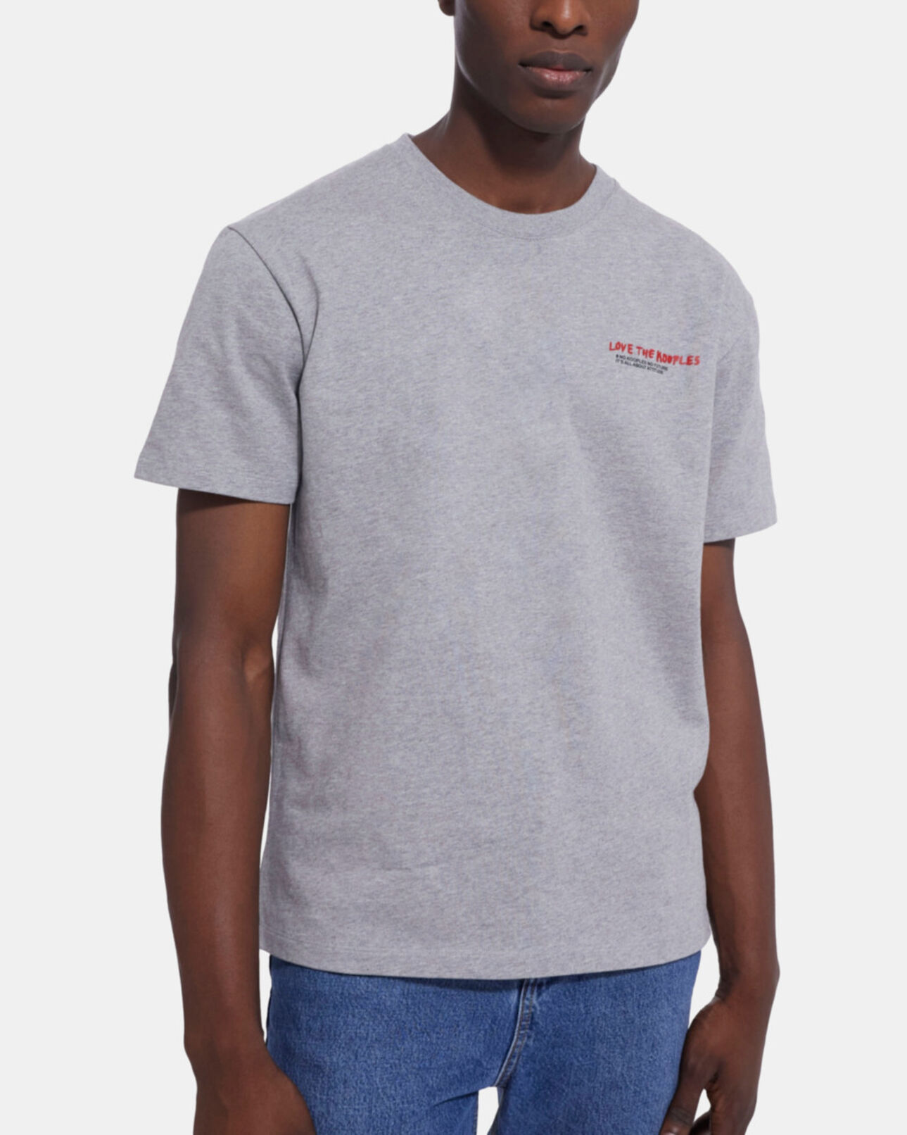The Kooples HOMME GREY MELANGE t-shirt i love kooples gris