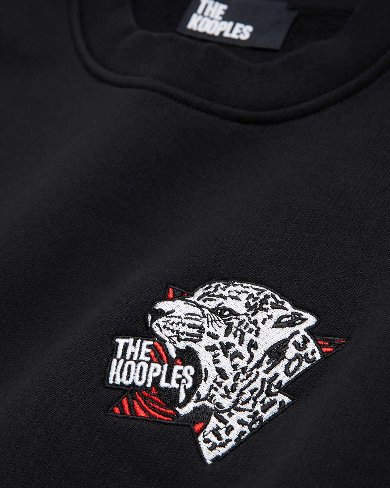 The Kooples H BLACK black logo sweatshirt with a tiger print