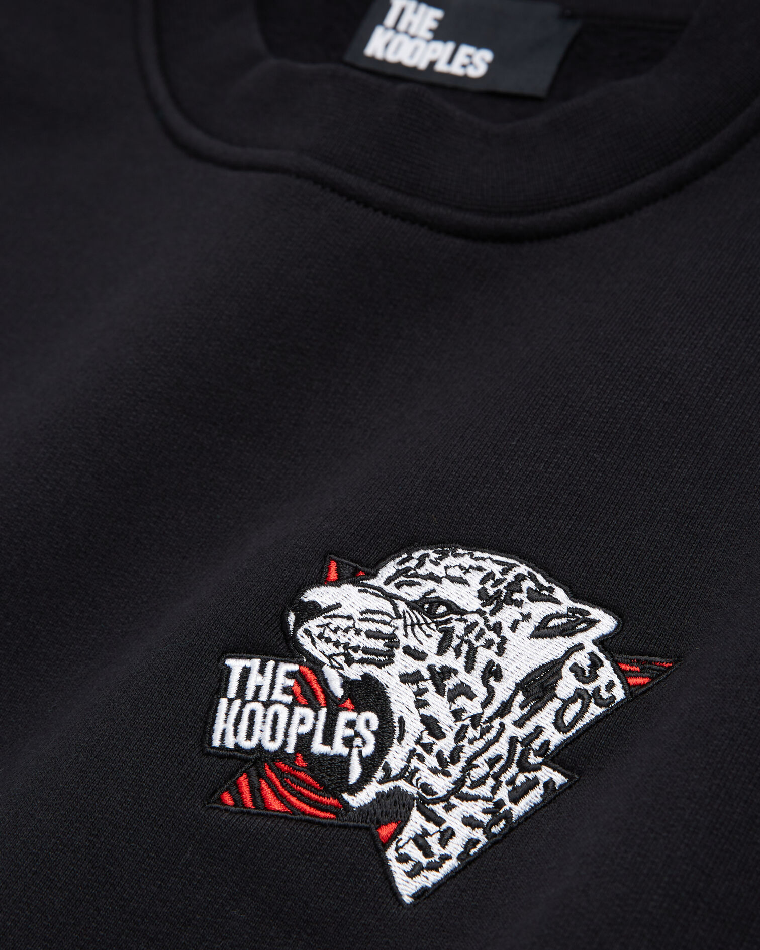 Black logo sweatshirt with a tiger print, BLACK, hi-res image number null
