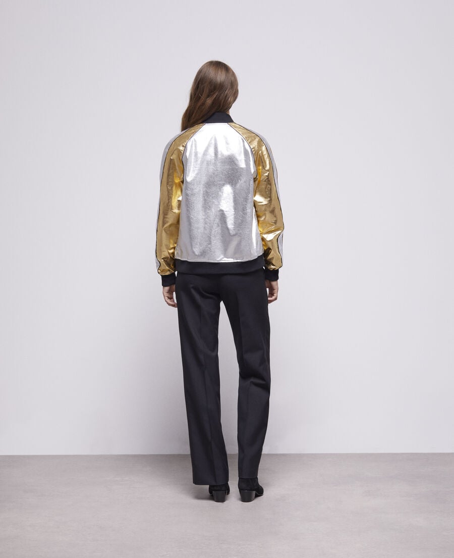 The Kooples WOMEN SILVER / GOLD two-tone jacket
