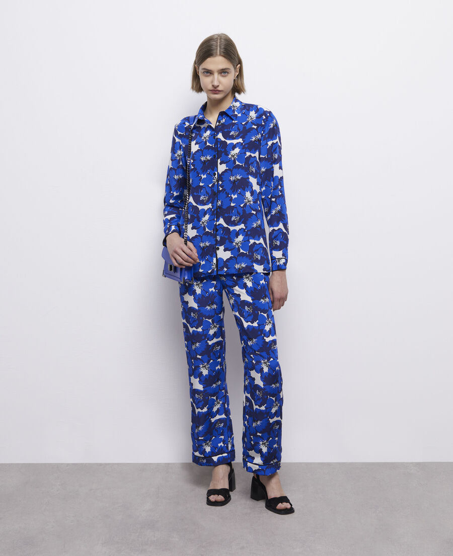 silk printed pants