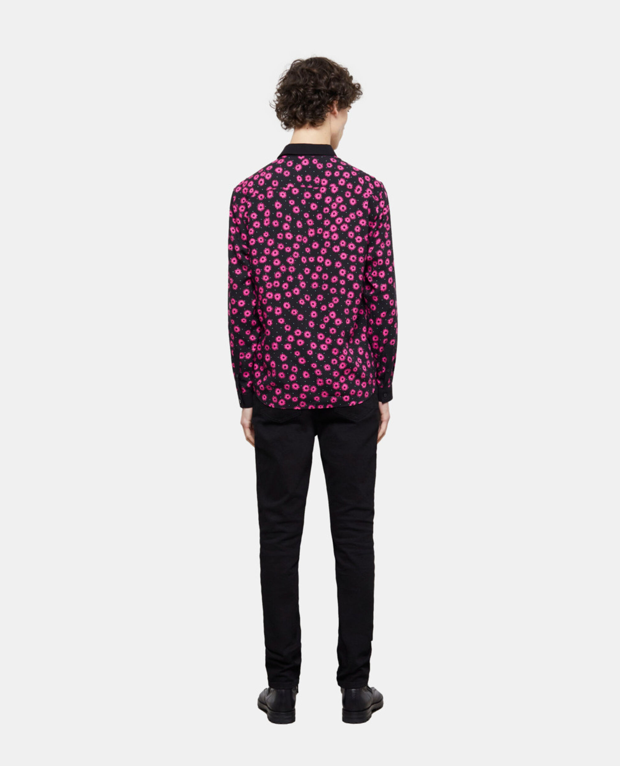 Chemise col classique imprimée, BLACK / PINK, hi-res image number null