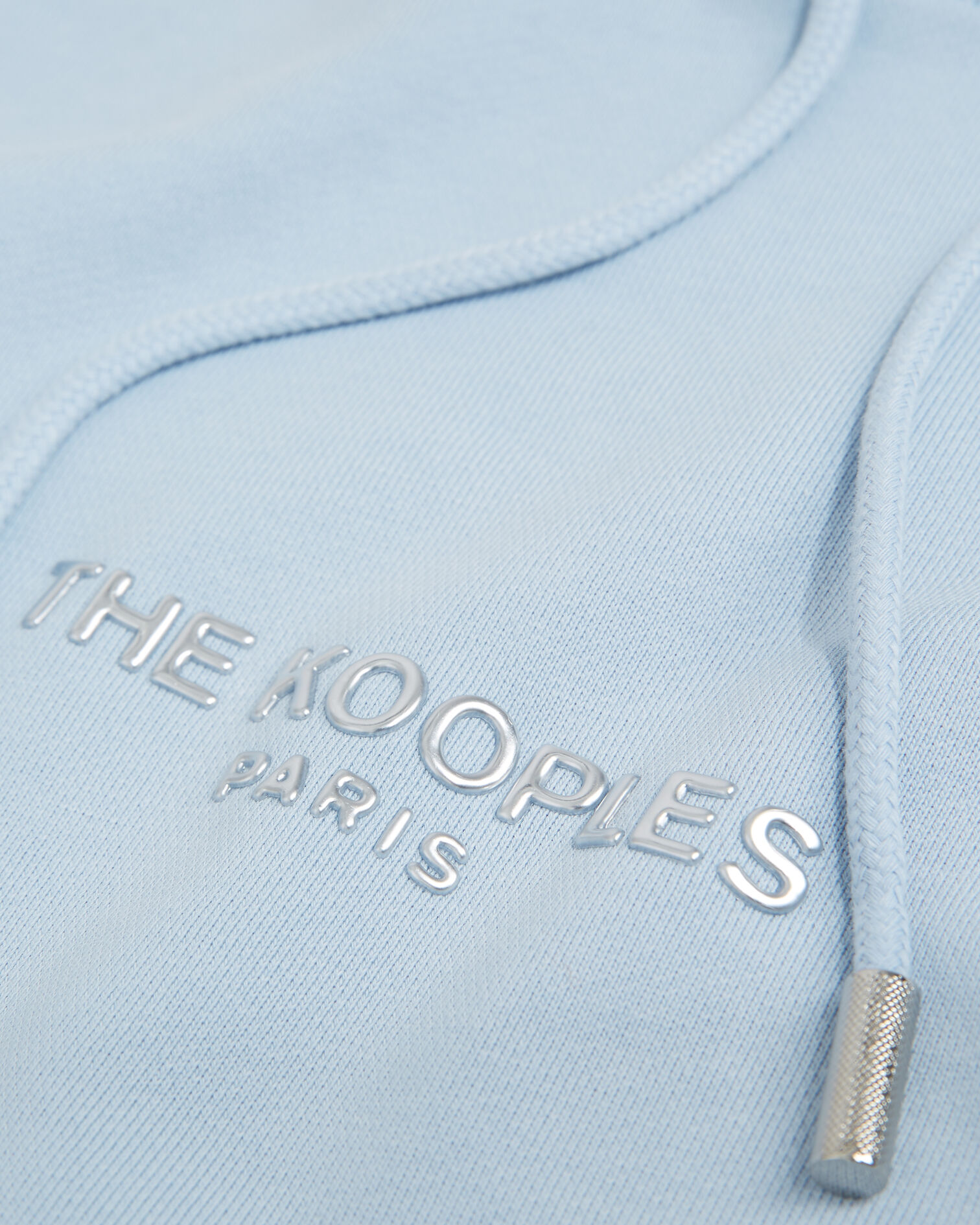 Sky blue sweatshirt with hood and silver logo, BABY BLUE, hi-res image number null