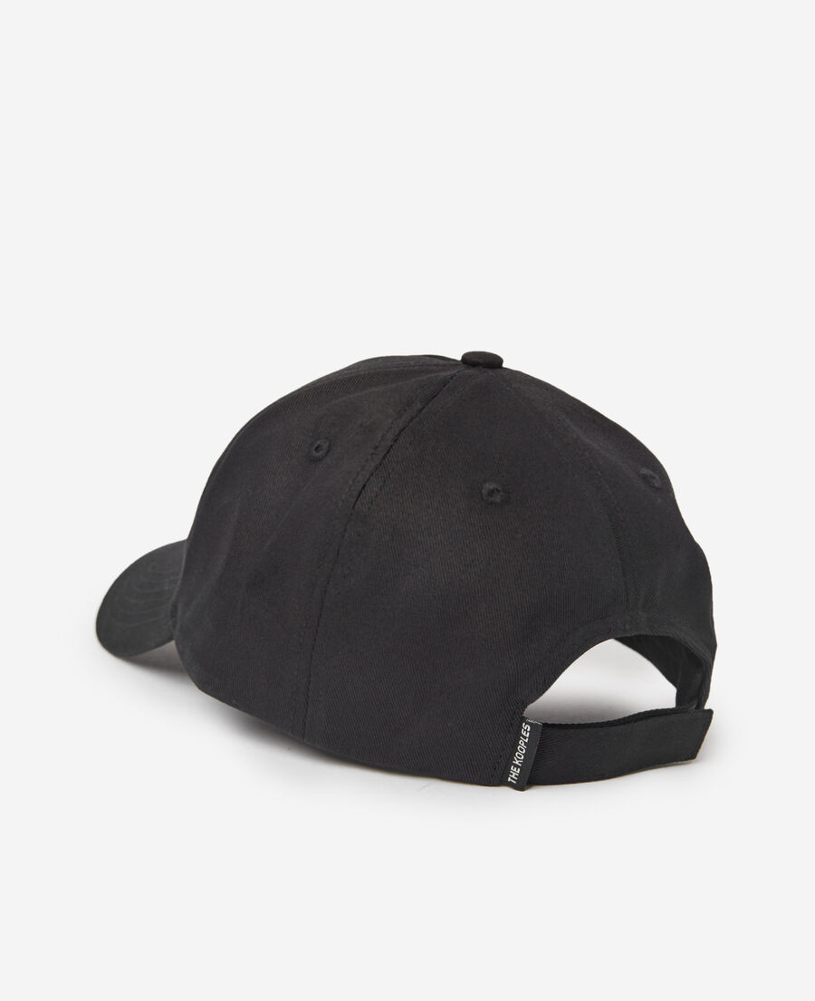 black cotton cap with logo, the kooples