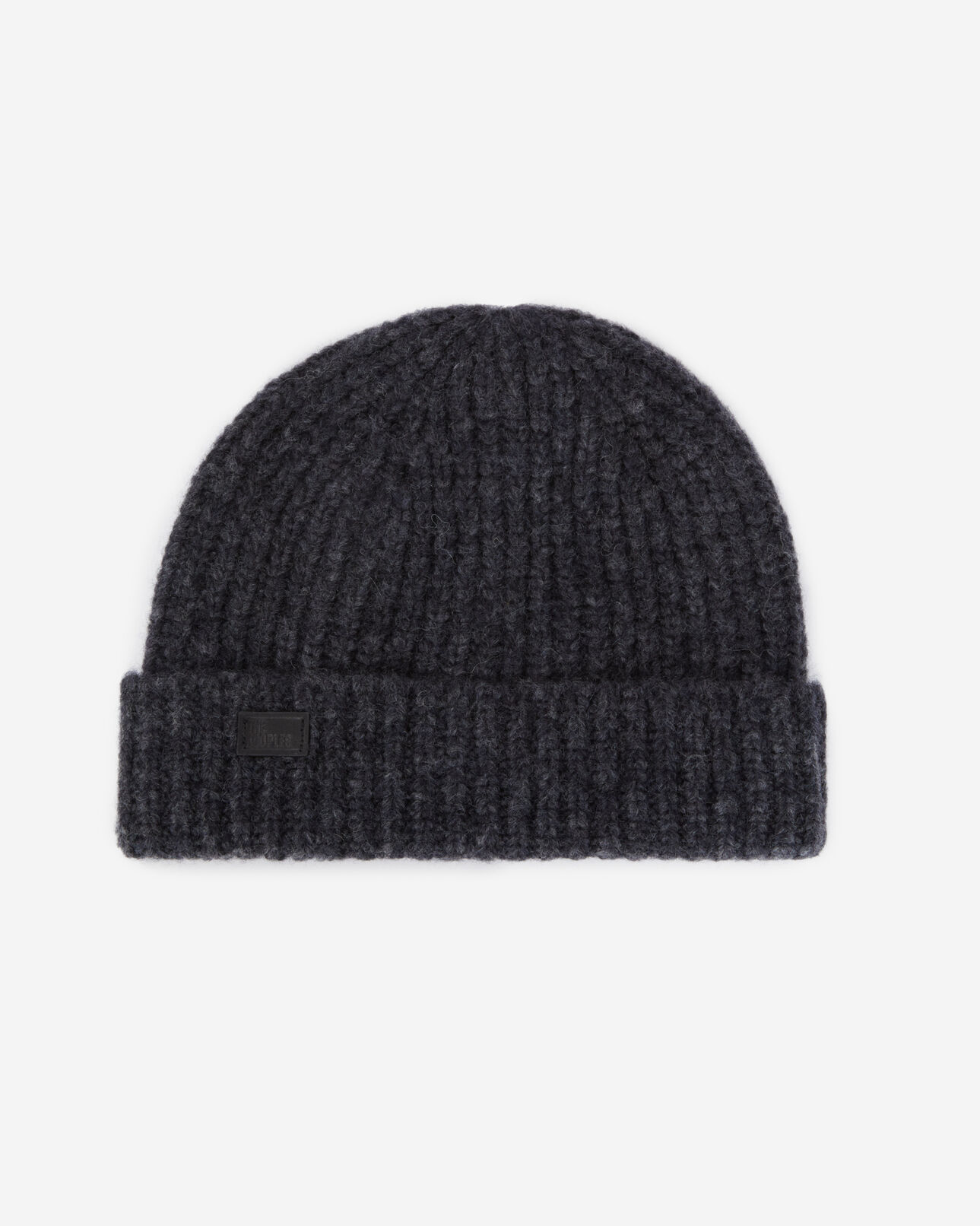 The Kooples FEMME ANTHRACITE MELANGE bonnet gris en mélange de laine côtelé