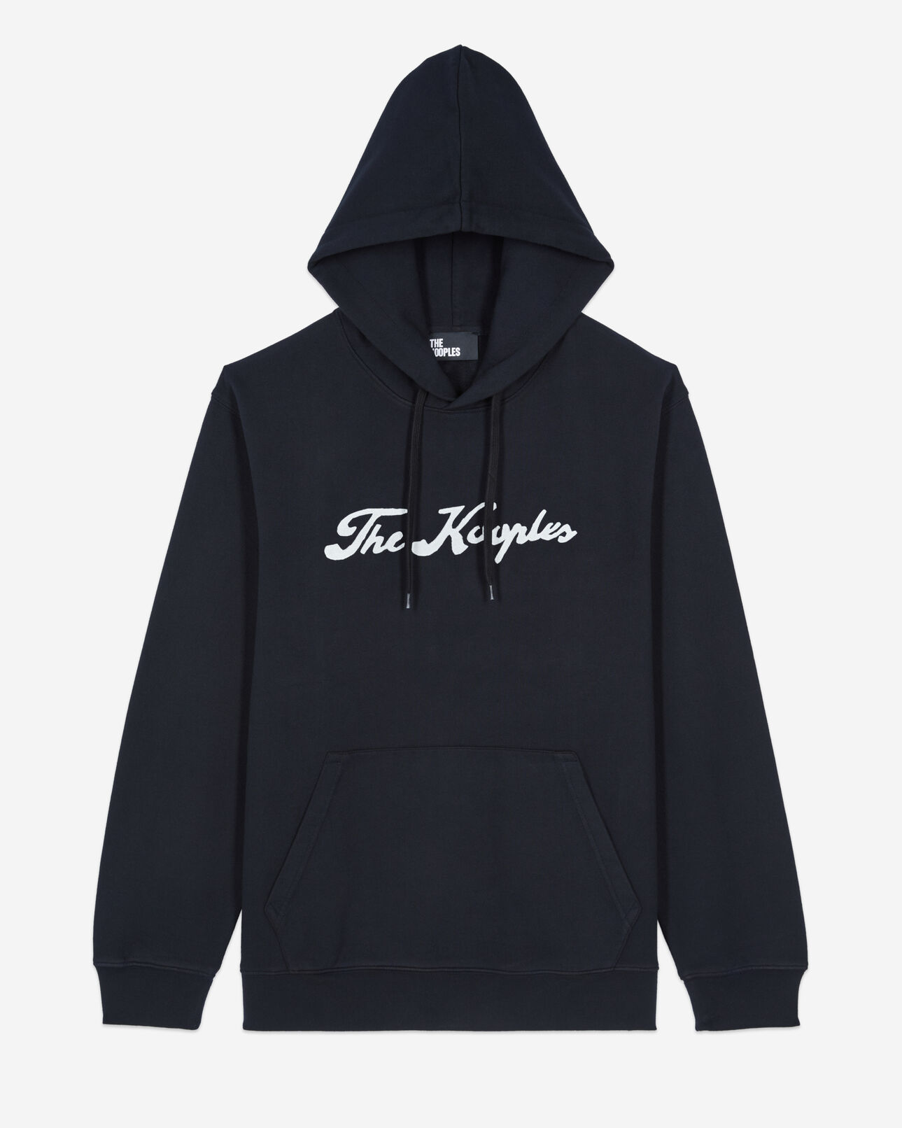 The Kooples MEN BLACK WASHED black logo hoodie