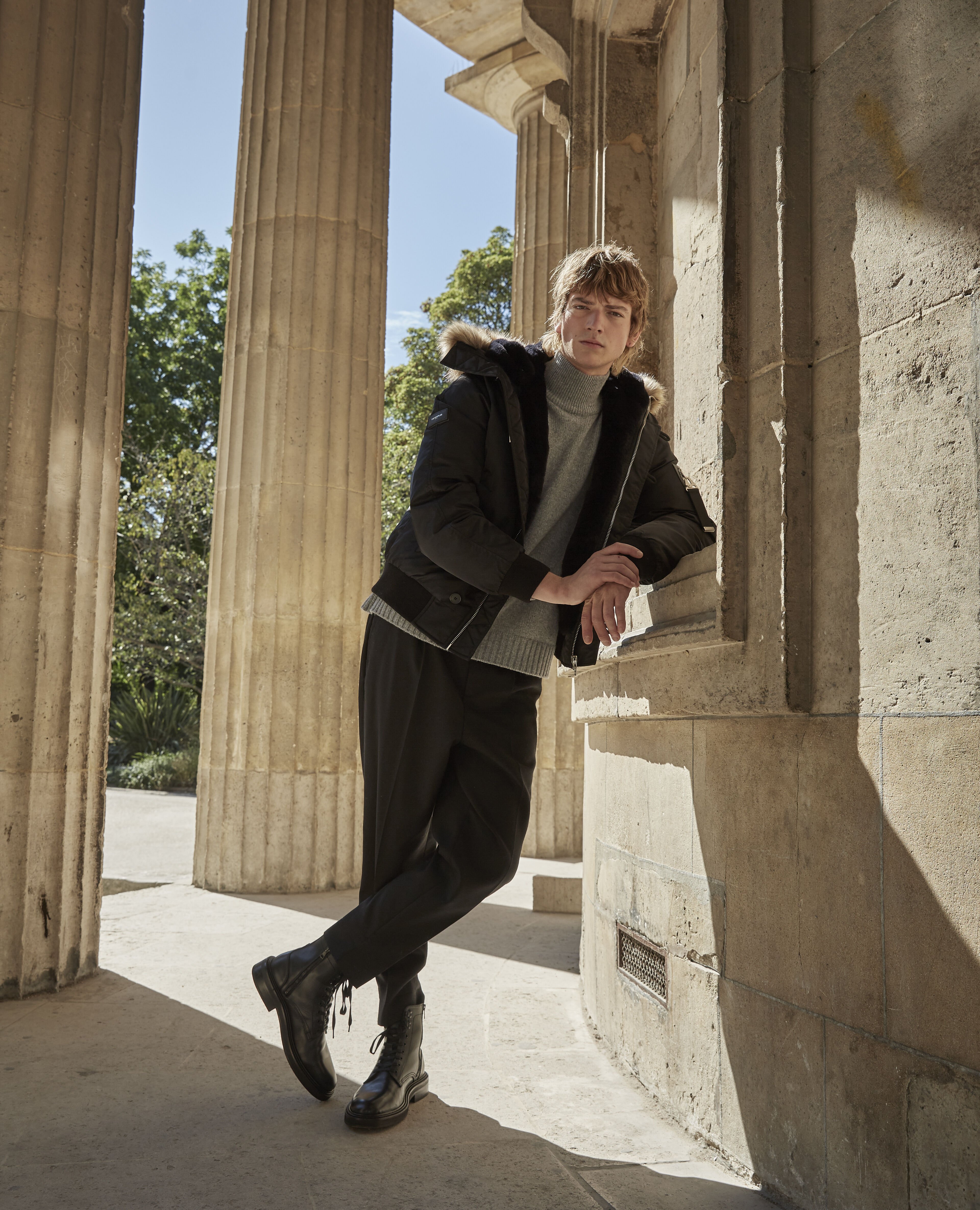 Doudoune fourrure noire capuche The Kooples