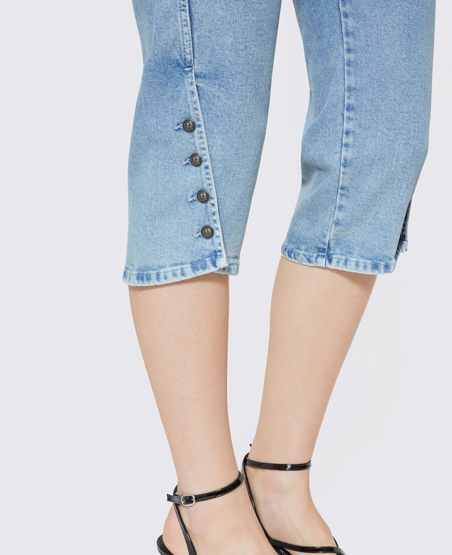 The Kooples FEMME BABY BLUE capri en denim bleu