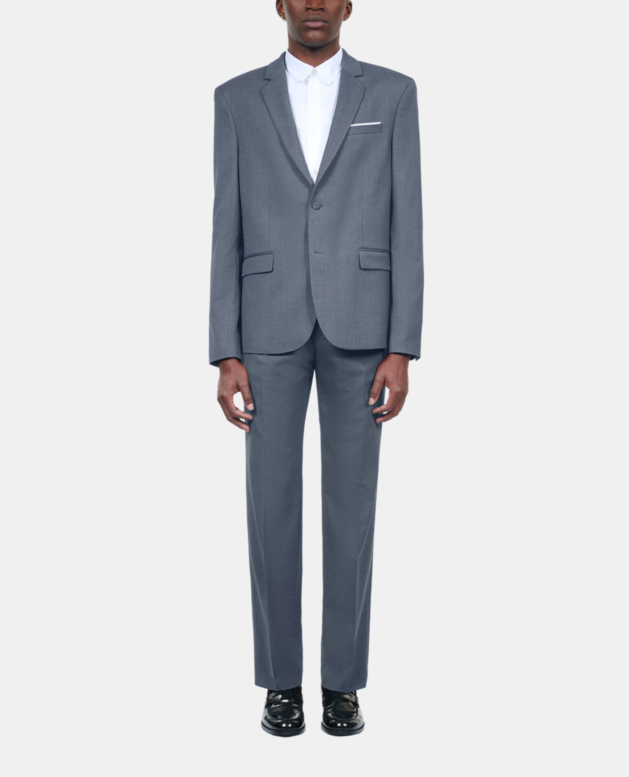 Blue wool suit jacket, BLUE, hi-res image number null