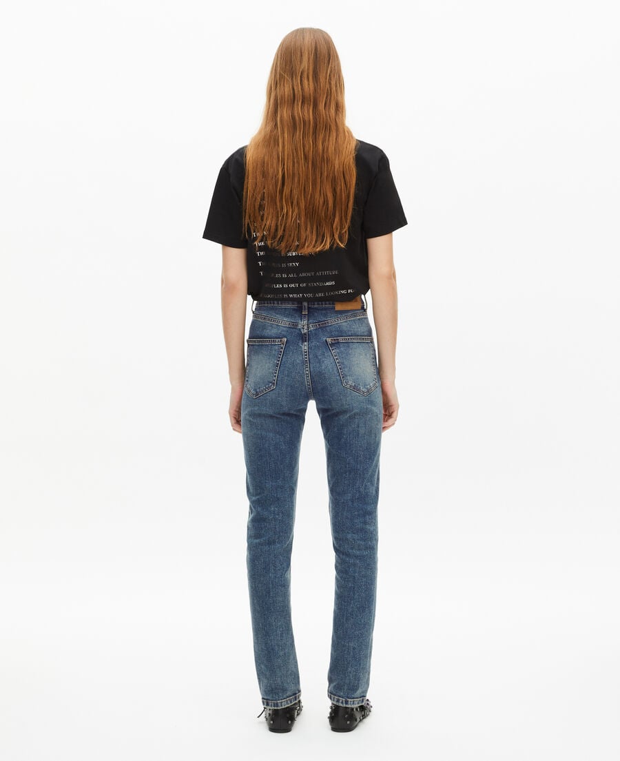 The Kooples FEMME USED RAPIECE jean slim bleu d&eacute;lav&eacute;