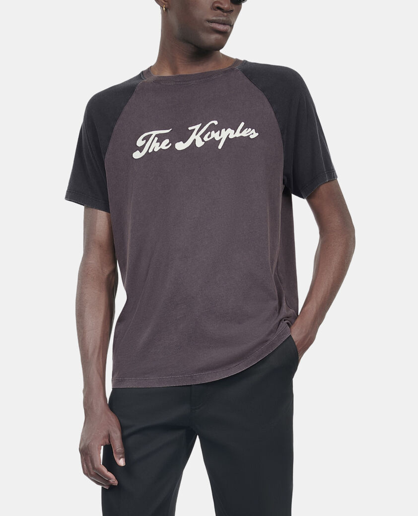 The Kooples HOMME BLACK WASHED t-shirt avec s&eacute;rigraphie noir