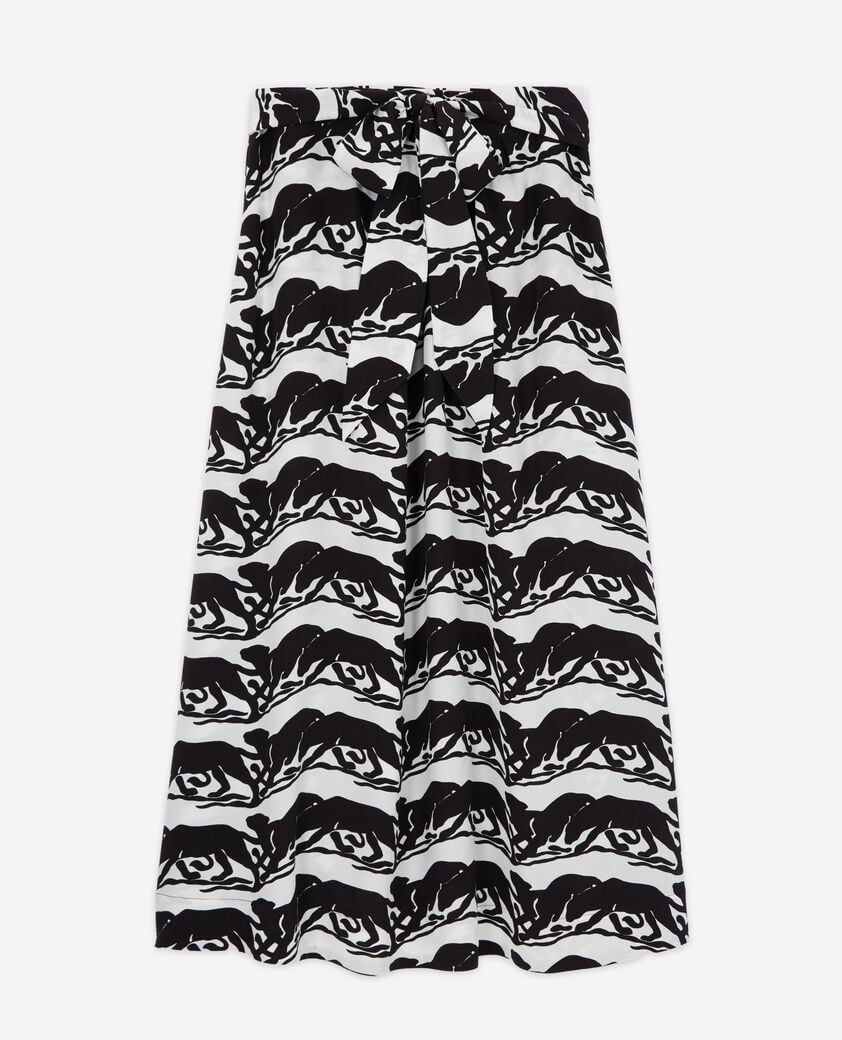The Kooples F BLACK / WHITE long printed skirt
