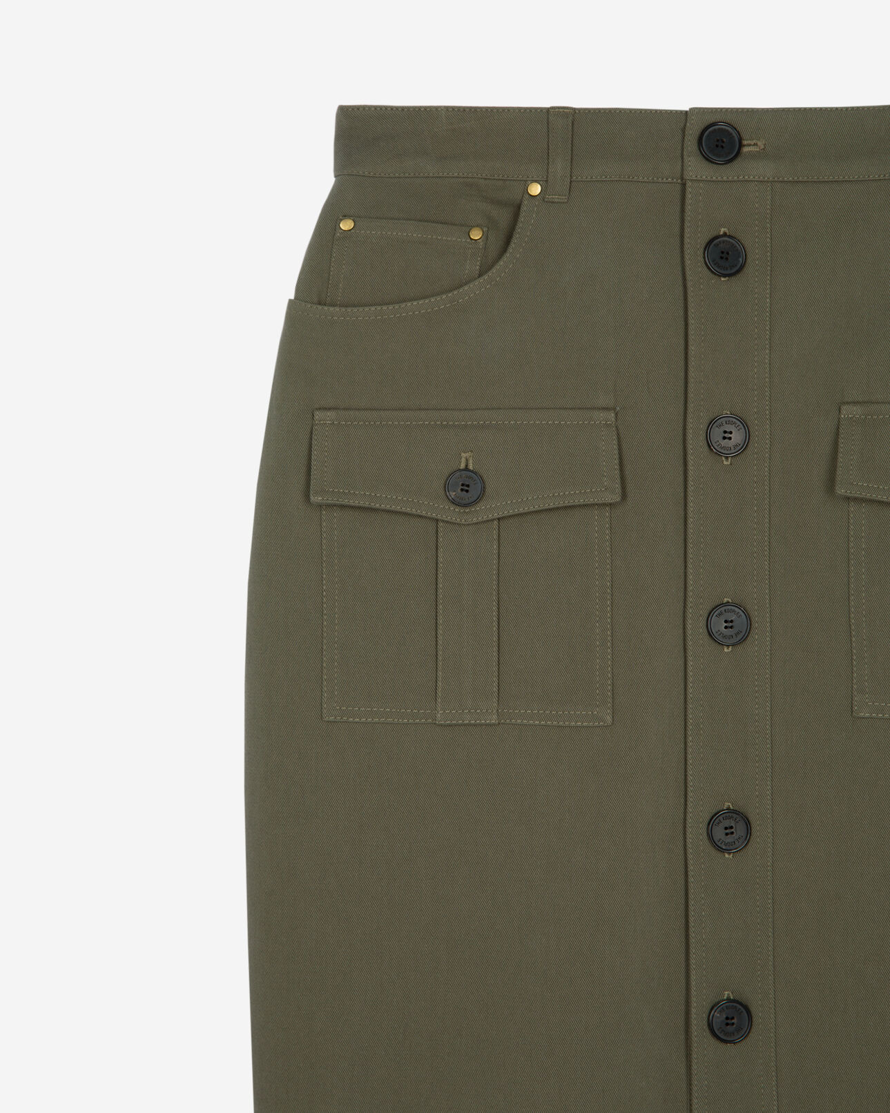 The Kooples DAMEN KAKI midi cargo-rock khaki