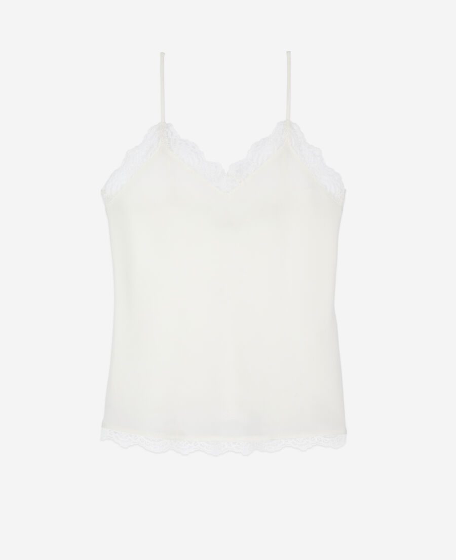 The Kooples WOMEN ECRU ecru silk and lace camisole