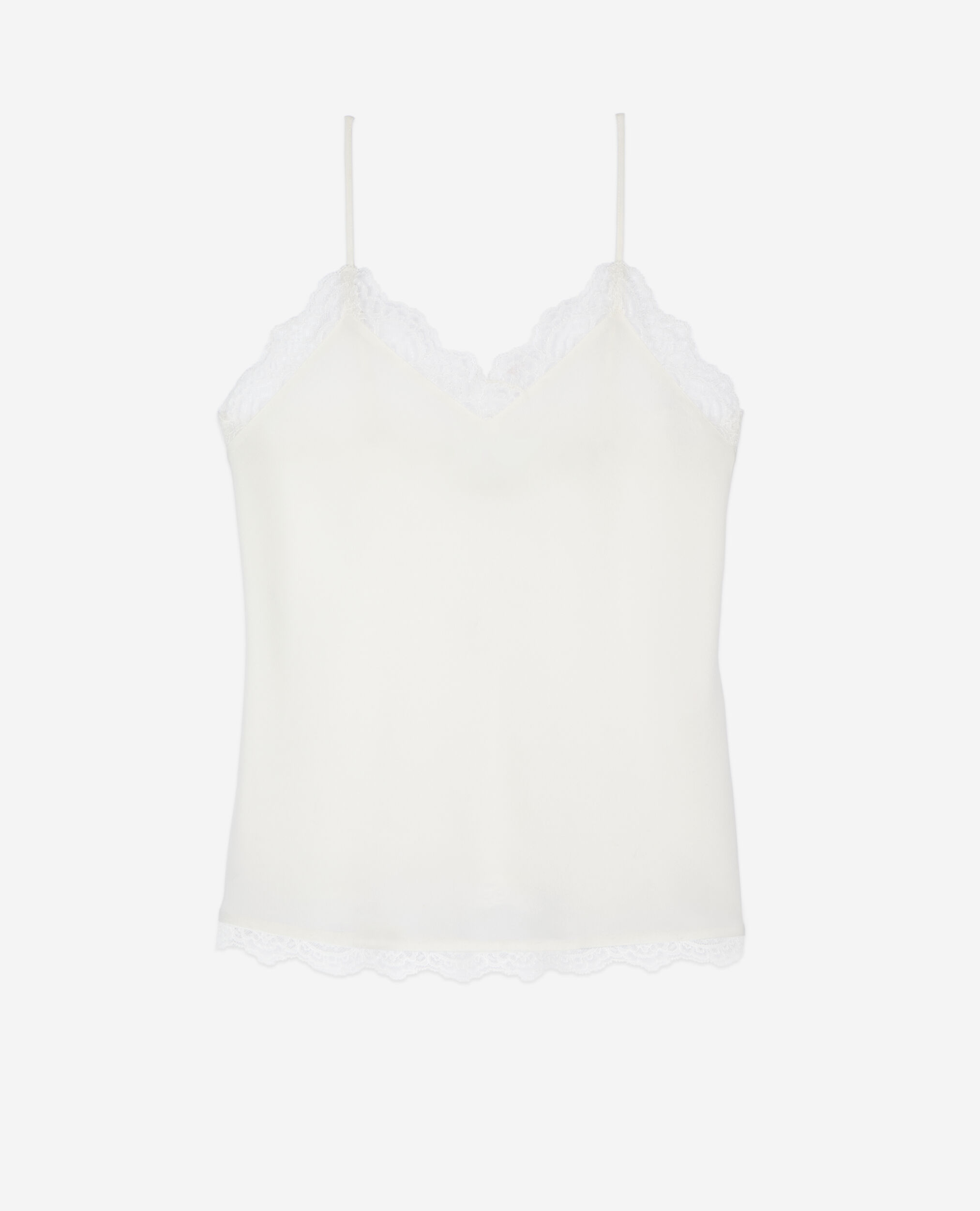 Ecru silk and lace camisole, ECRU, hi-res image number null