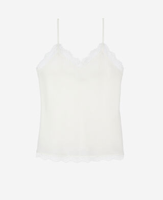 The Kooples WOMEN ECRU ecru silk and lace camisole