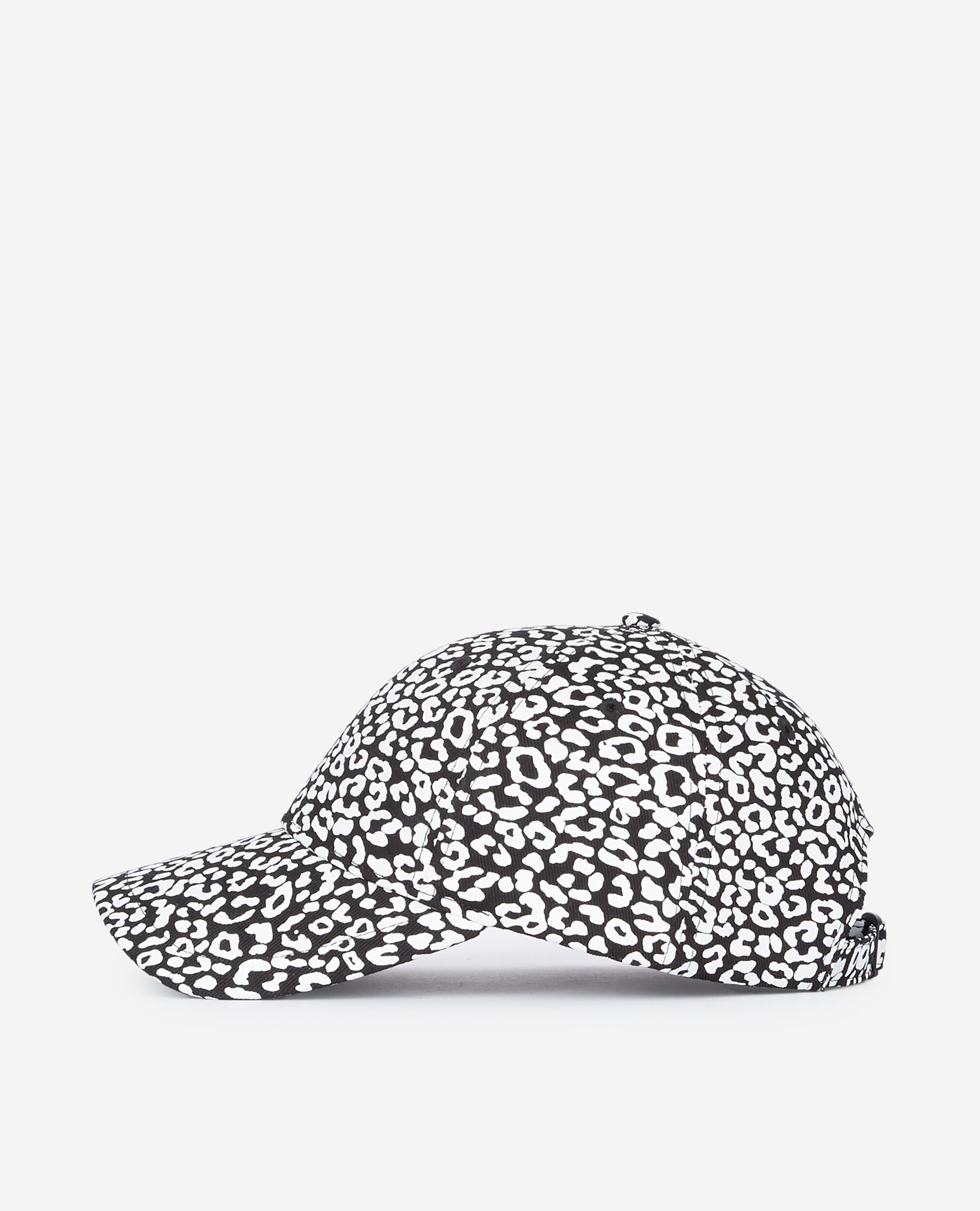 Black leopard print cap, BLACK WHITE, hi-res image number null