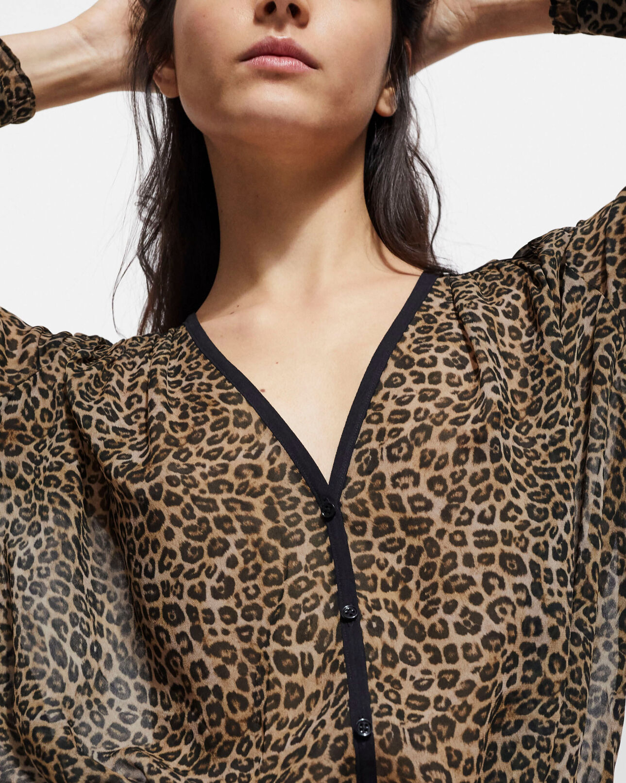 The Kooples FEMME LEOPARD top léopard