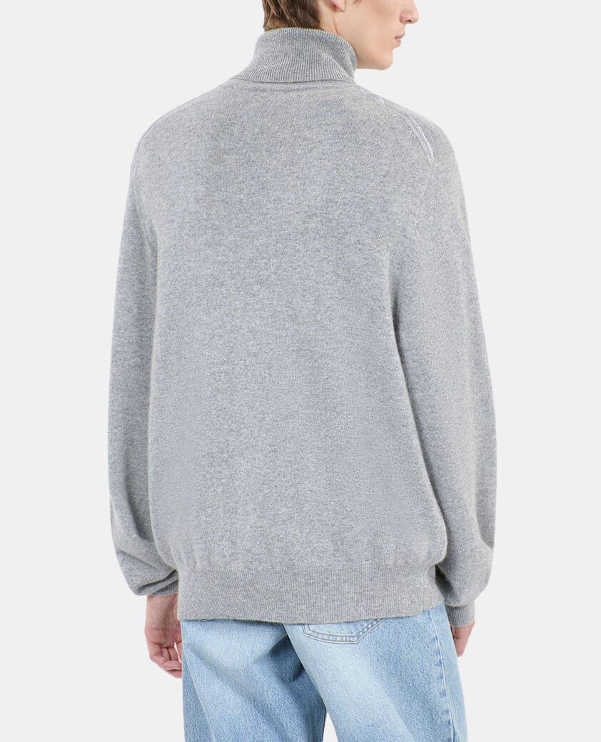 The Kooples HOMME MIDDLE GREY MEL pull en cachemire gris