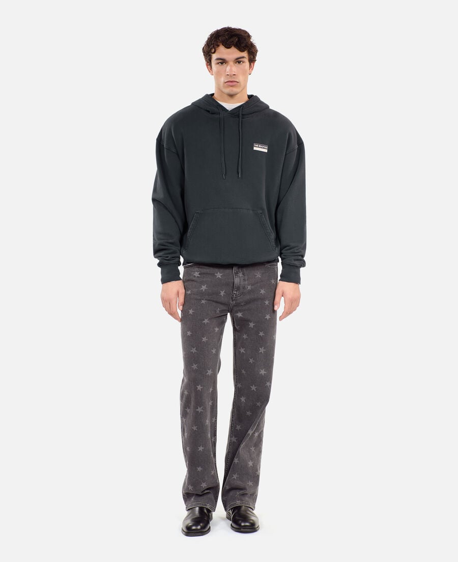 The Kooples H BLACK WASHED black 100% wild serigraphy sweatshirt