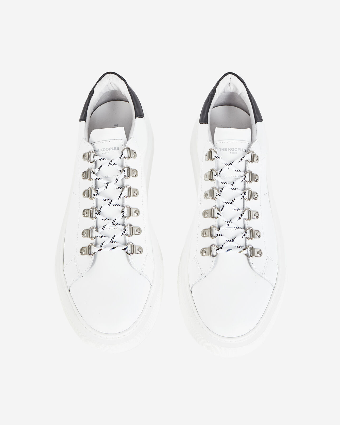 The Kooples HOMME WHITE baskets compensées blanches cuir à œillets