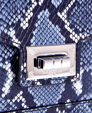 The Kooples F NAVY emily chain bag in blue python-effect leather