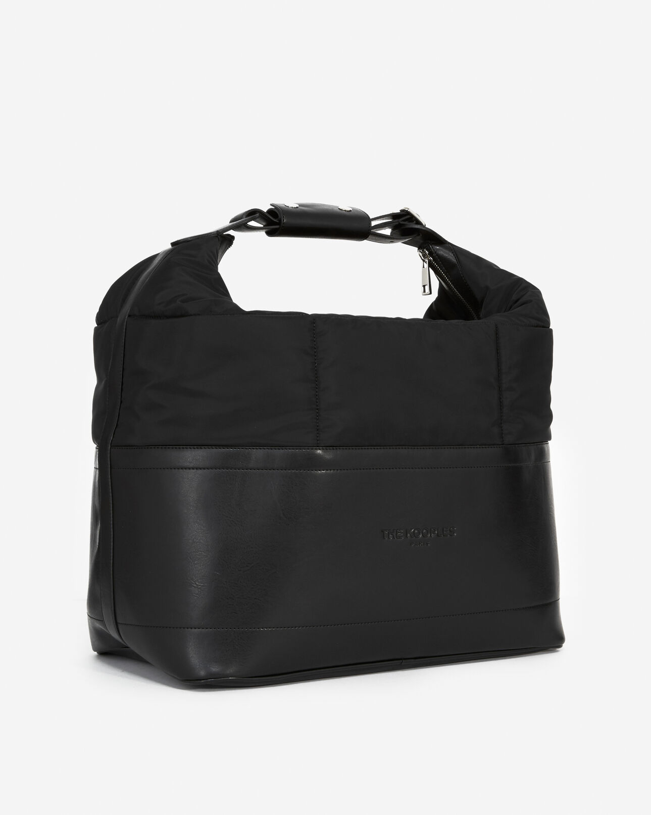 The Kooples MIXTE BLACK sac bateau nylon et simili-cuir noir