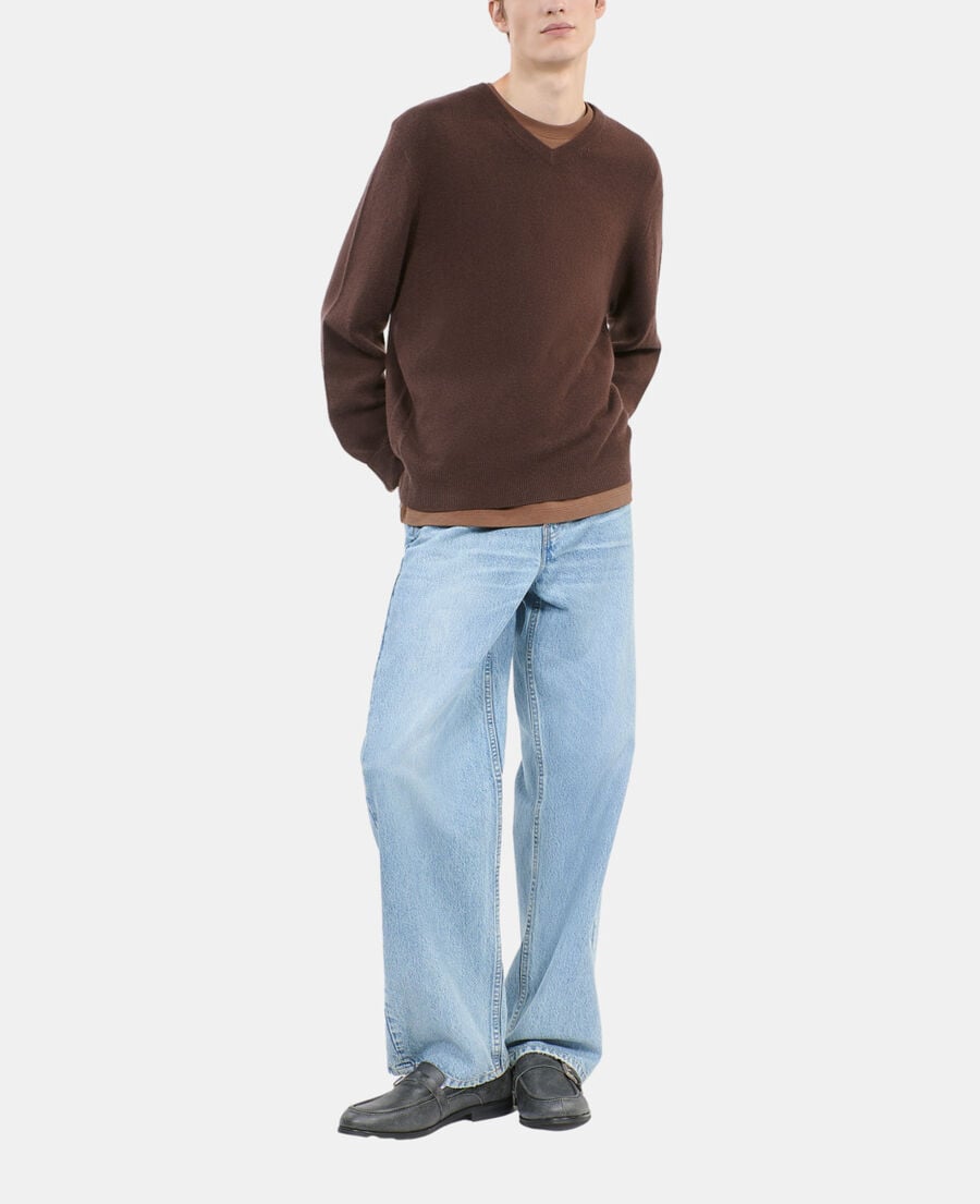 The Kooples HERREN BROWN brauner pullover aus kaschmir