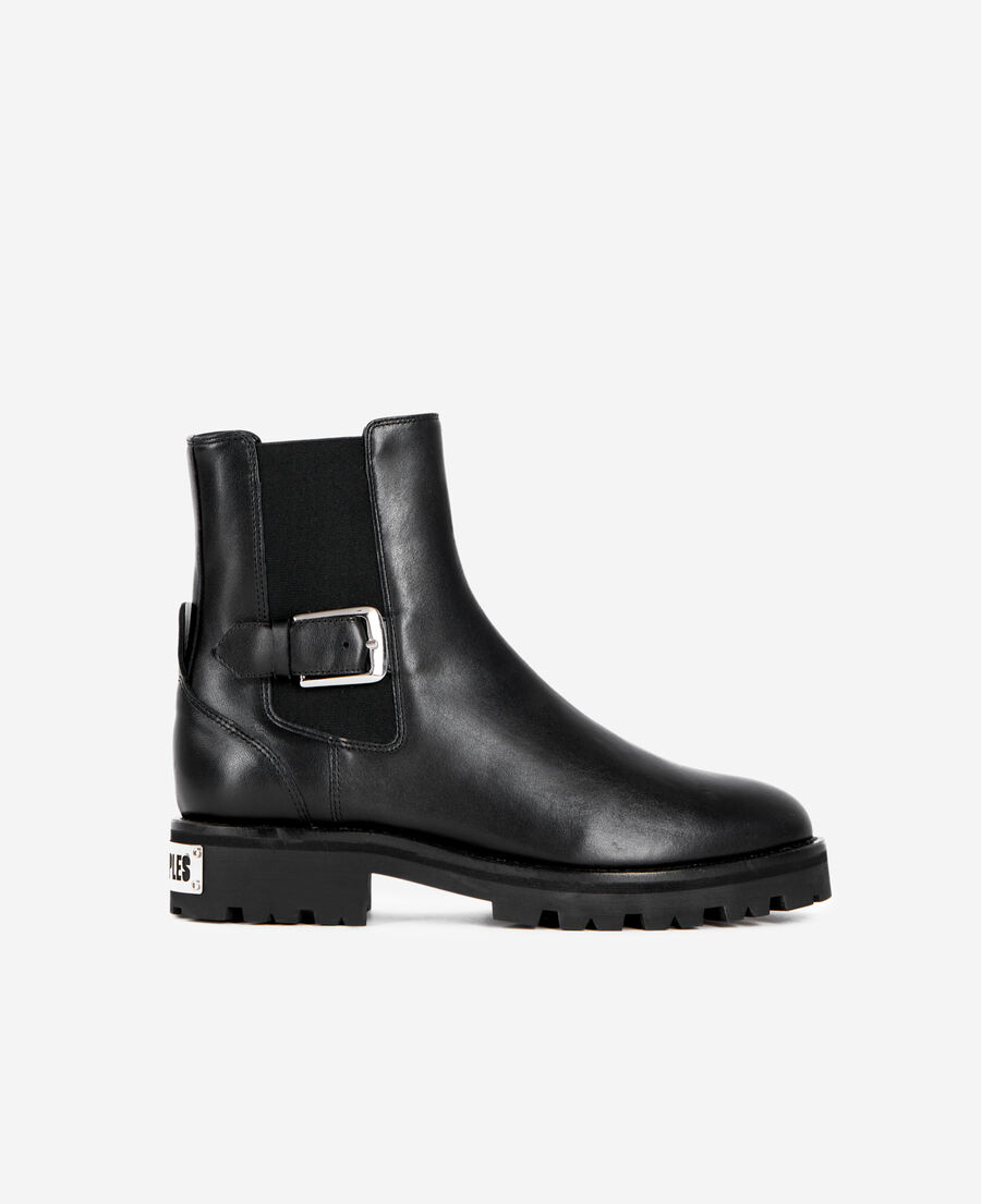 The Kooples DAMEN BLACK schwarze chelsea-stiefel aus leder