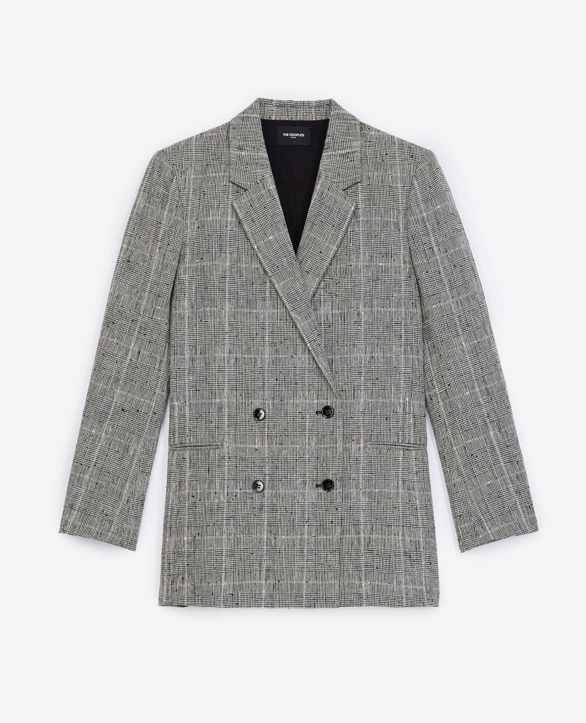 Veste fluide grise prince-de-galles, BLACK WHITE, hi-res image number null
