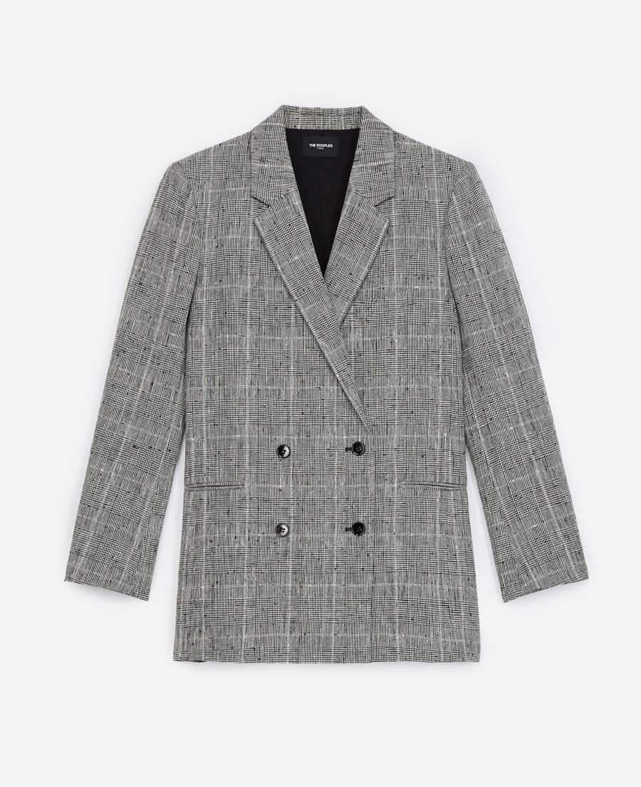 flowing gray prince-of-wales jacket