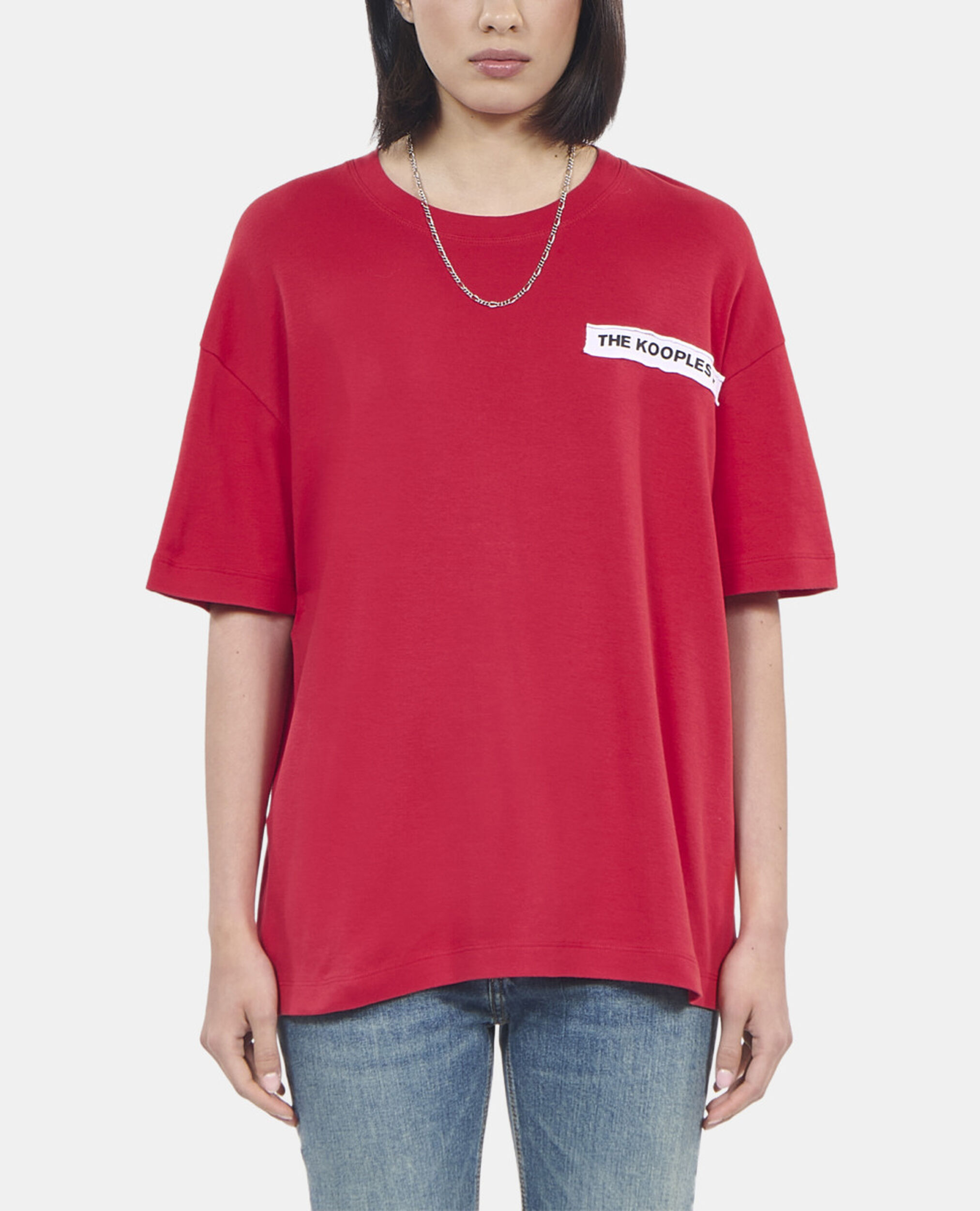 T-shirt avec patchs rouge, RUBIS, hi-res image number null